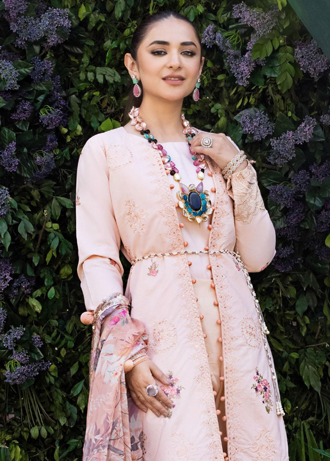 Mahiymaan By Al Zohaib Embroidered Lawn Suits Unstitched 3 Piece MAH23LE D-02 - Luxury Eid Collection