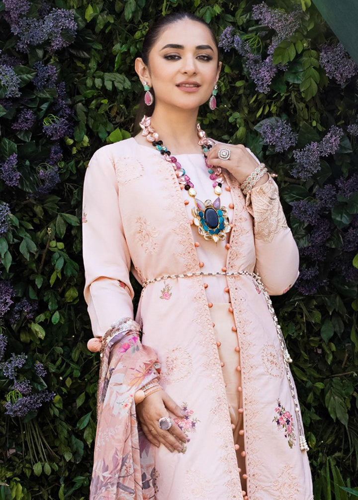 Mahiymaan By Al Zohaib Embroidered Lawn Suits Unstitched 3 Piece MAH23LE D-02 - Luxury Eid Collection