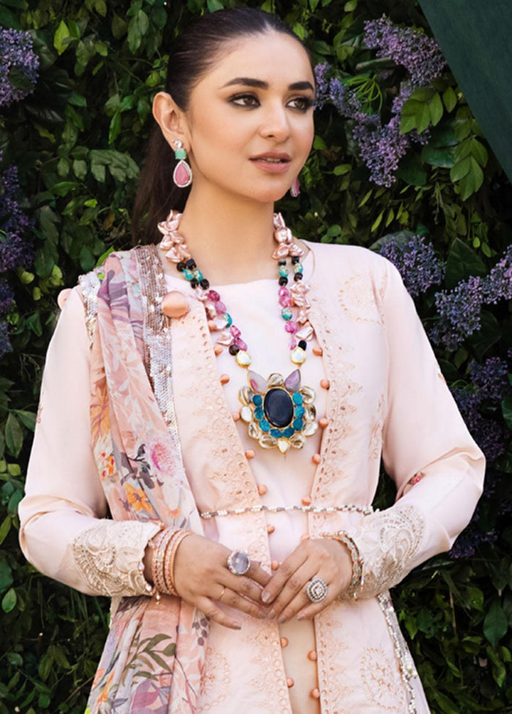 Mahiymaan By Al Zohaib Embroidered Lawn Suits Unstitched 3 Piece MAH23LE D-02 - Luxury Eid Collection