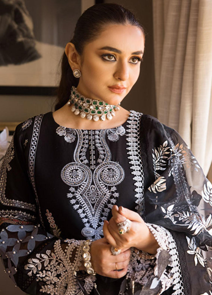 Mahiymaan By Al Zohaib Embroidered Lawn Suits Unstitched 3 Piece MAH23LE D-03 - Luxury Eid Collection