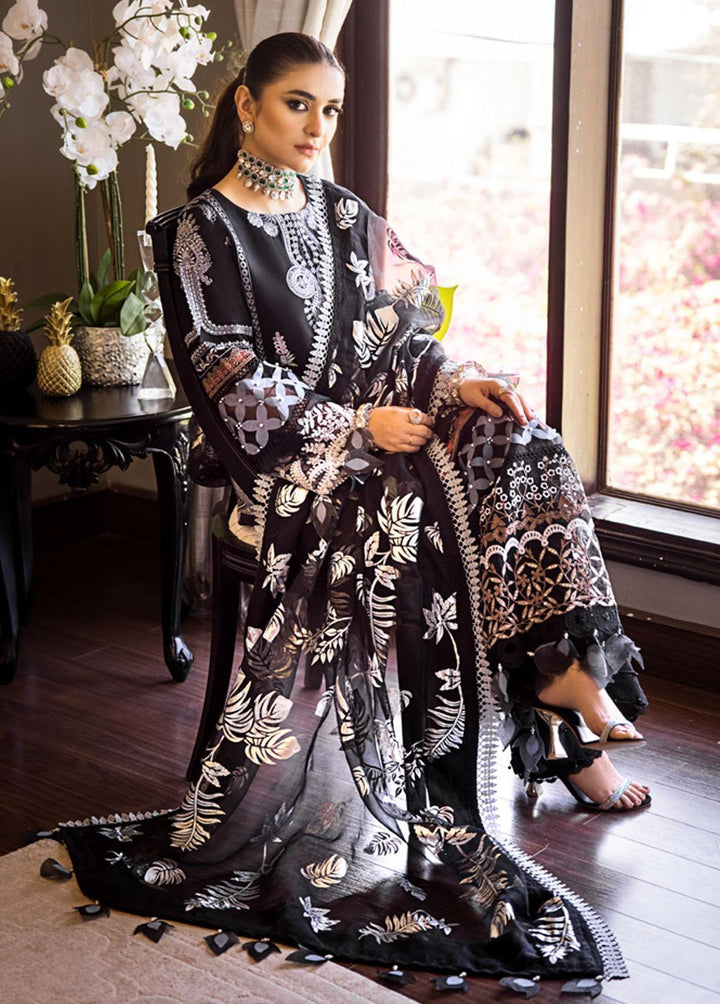 Mahiymaan By Al Zohaib Embroidered Lawn Suits Unstitched 3 Piece MAH23LE D-03 - Luxury Eid Collection