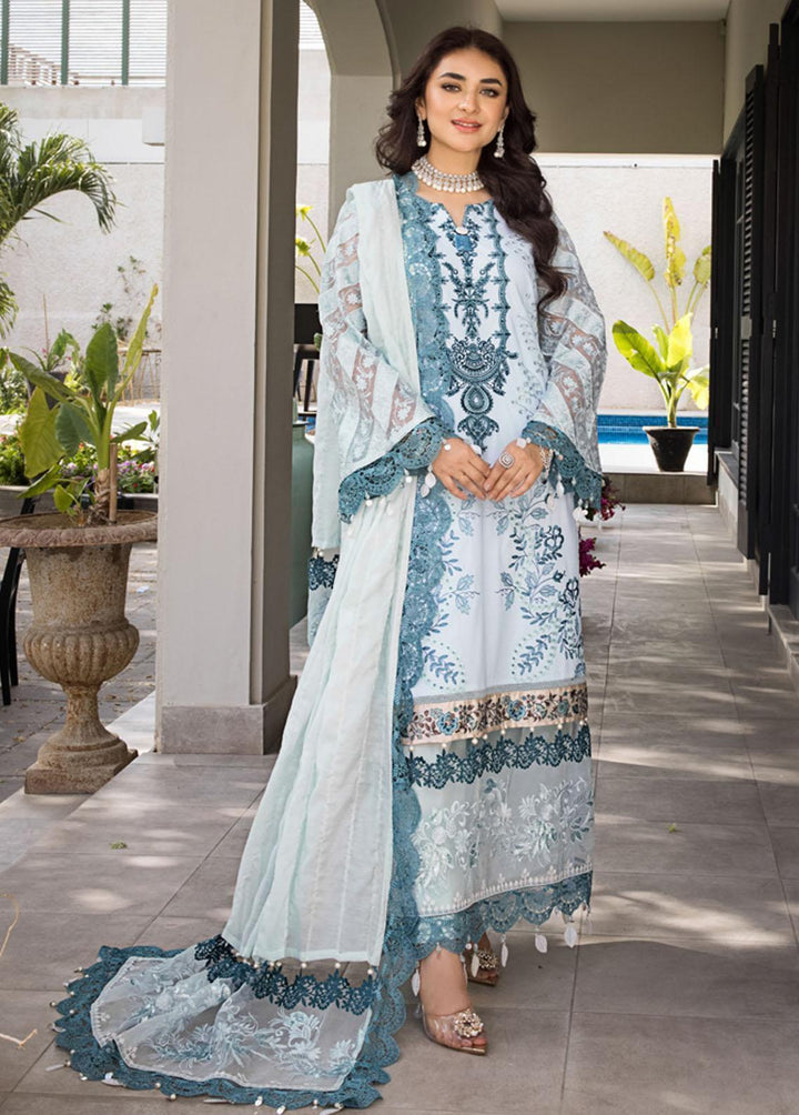Mahiymaan By Al Zohaib Embroidered Lawn Suits Unstitched 3 Piece MAH23LE D-06 - Luxury Eid Collection