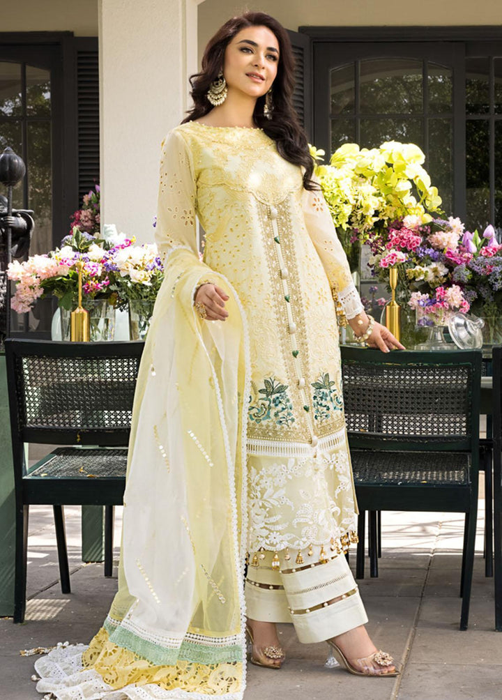 Mahiymaan By Al Zohaib Embroidered Lawn Suits Unstitched 3 Piece MAH23LE D-07 - Luxury Eid Collection