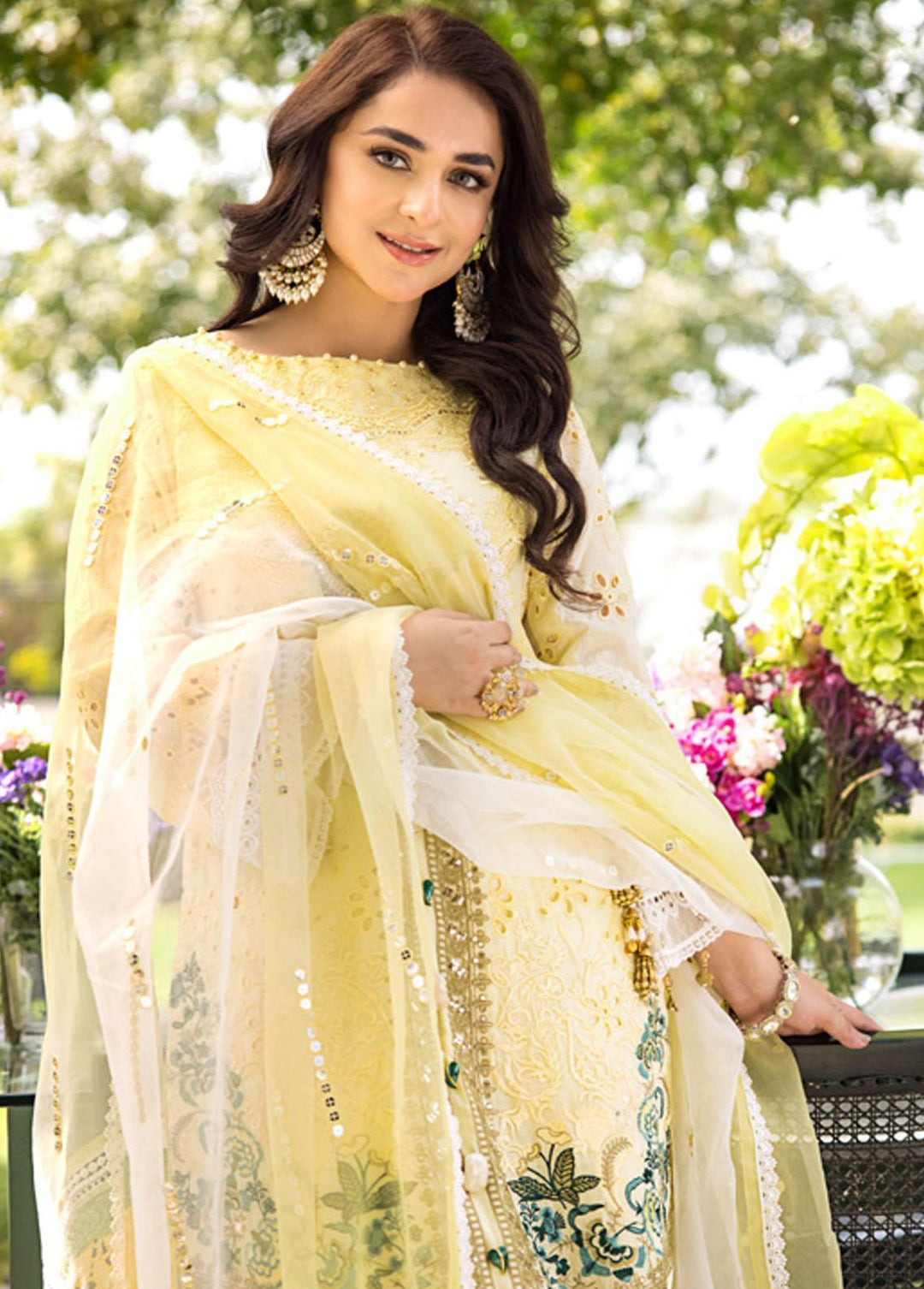 Mahiymaan By Al Zohaib Embroidered Lawn Suits Unstitched 3 Piece MAH23LE D-07 - Luxury Eid Collection