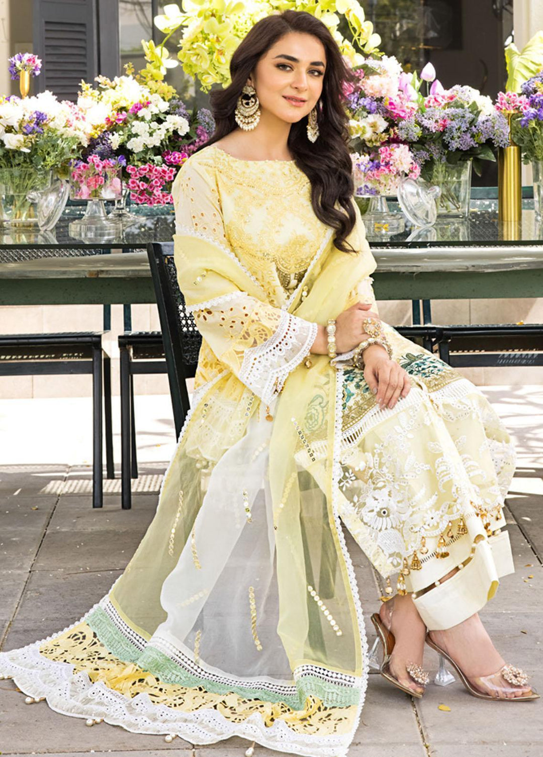Mahiymaan By Al Zohaib Embroidered Lawn Suits Unstitched 3 Piece MAH23LE D-07 - Luxury Eid Collection