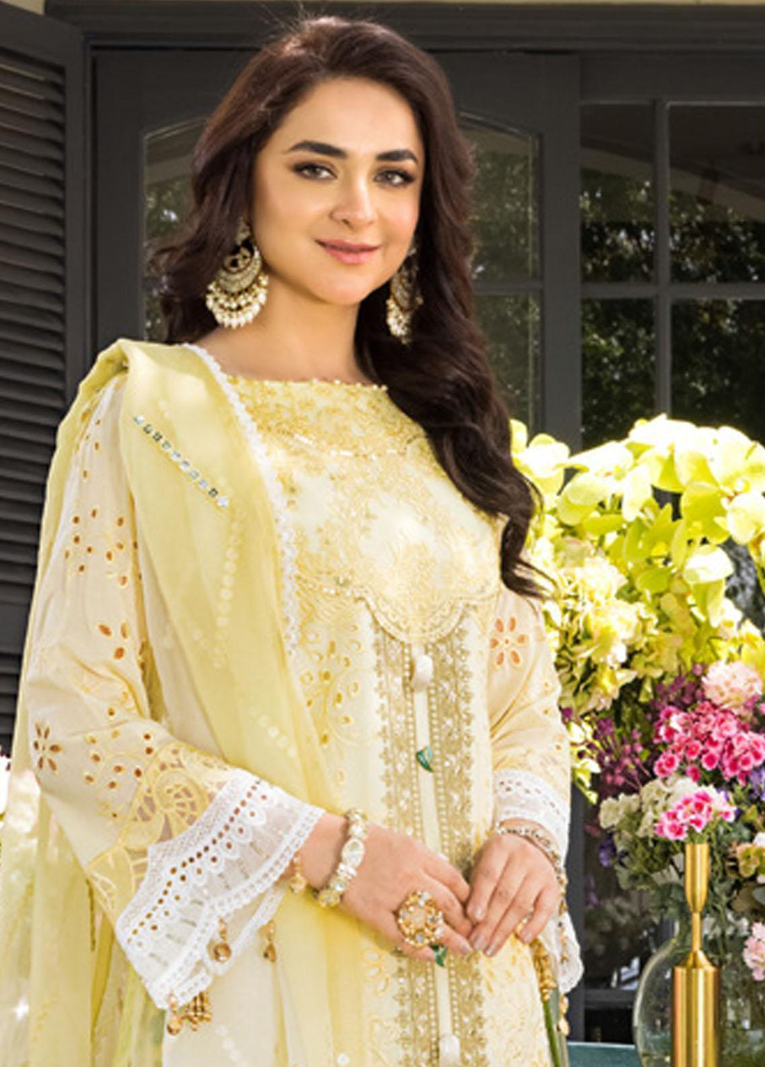 Mahiymaan By Al Zohaib Embroidered Lawn Suits Unstitched 3 Piece MAH23LE D-07 - Luxury Eid Collection