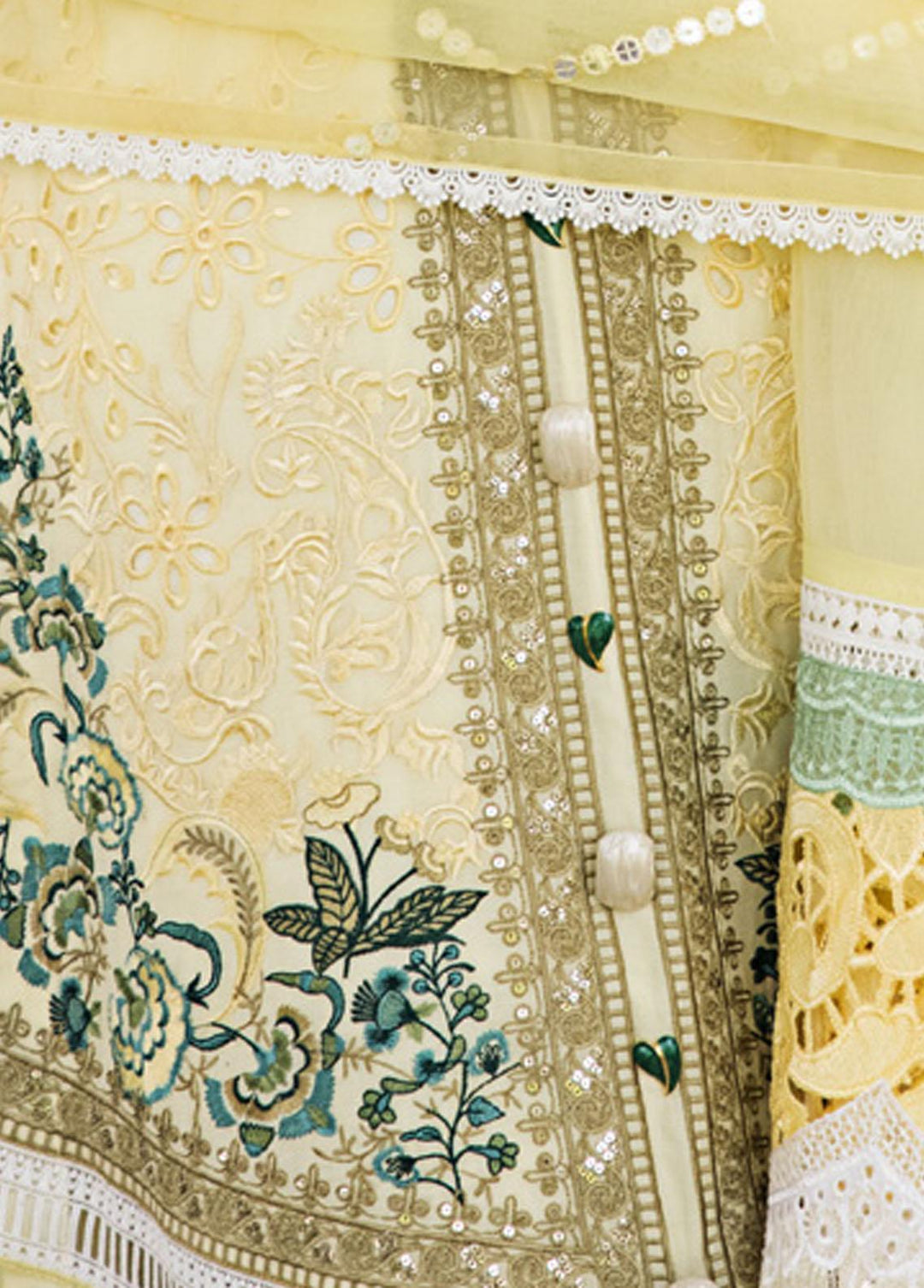 Mahiymaan By Al Zohaib Embroidered Lawn Suits Unstitched 3 Piece MAH23LE D-07 - Luxury Eid Collection