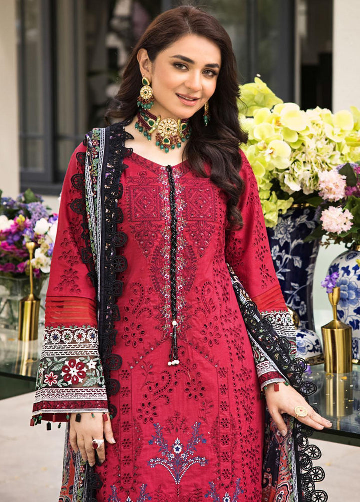 Mahiymaan By Al Zohaib Embroidered Lawn Suits Unstitched 3 Piece MAH23LE D-10 - Luxury Eid Collection