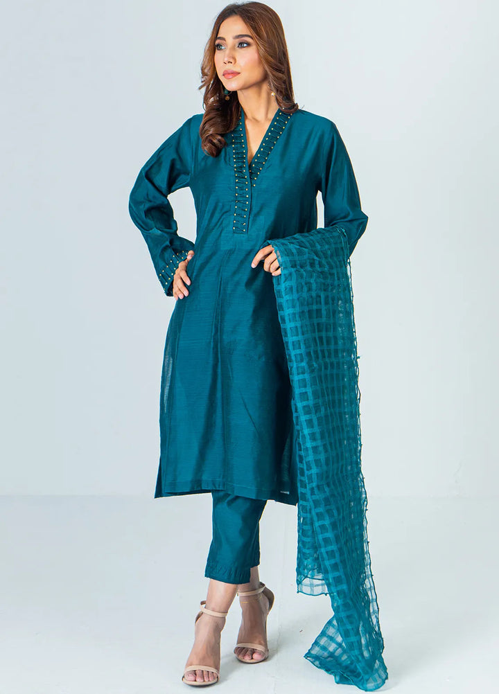 Mahnoor Ejaaz Pret Embroidered Silk 3 Piece Suit MELP-SH-007