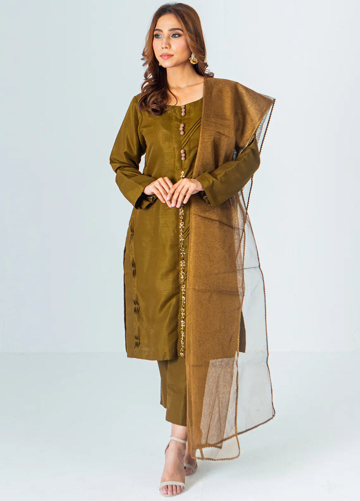 Mahnoor Ejaaz Pret Embroidered Silk 3 Piece Suit MELP-SH-009