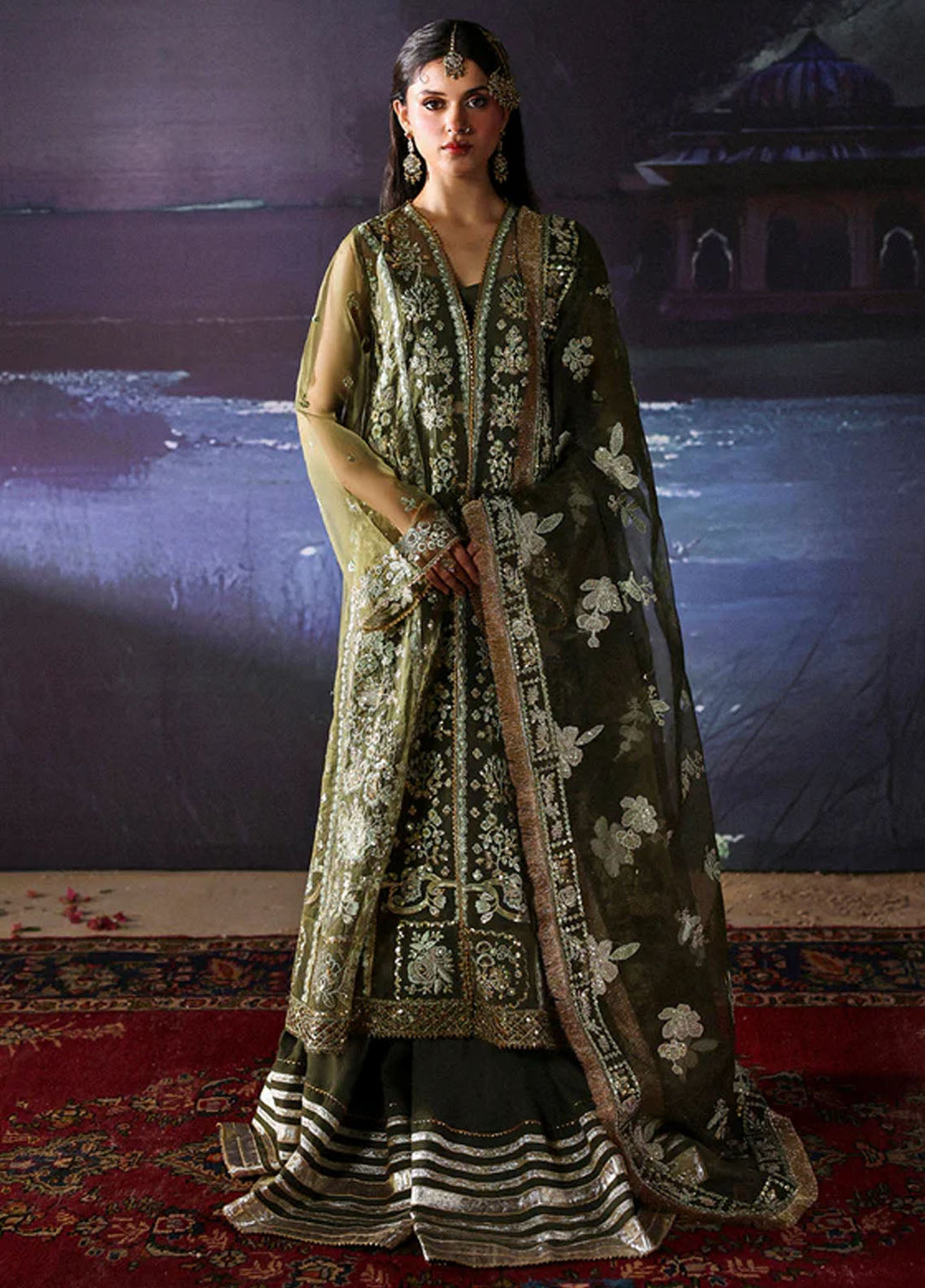 Mahnur Embroidered Organza Suits Unstitched 3 Piece D-04 Haniye - Formals Collection