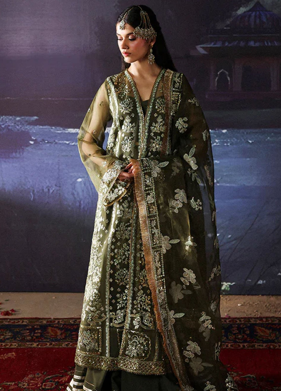 Mahnur Embroidered Organza Suits Unstitched 3 Piece D-04 Haniye - Formals Collection