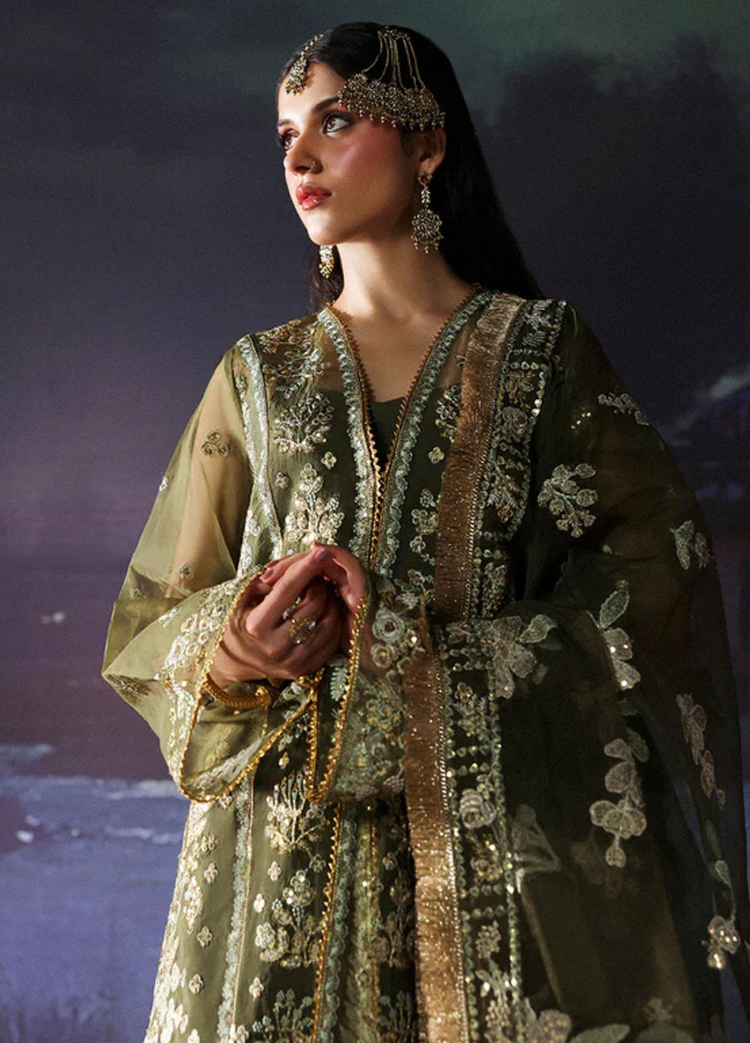 Mahnur Embroidered Organza Suits Unstitched 3 Piece D-04 Haniye - Formals Collection