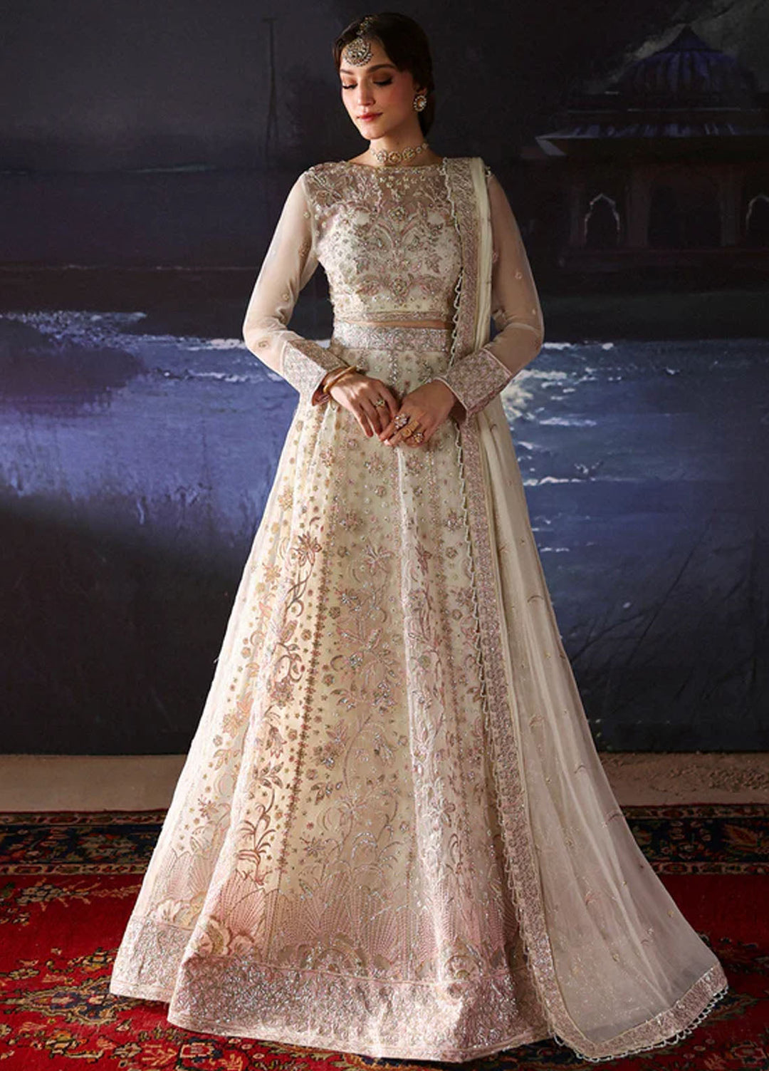 Mahnur Embroidered Organza Suits Unstitched 3 Piece D-06 Nureh - Formals Collection