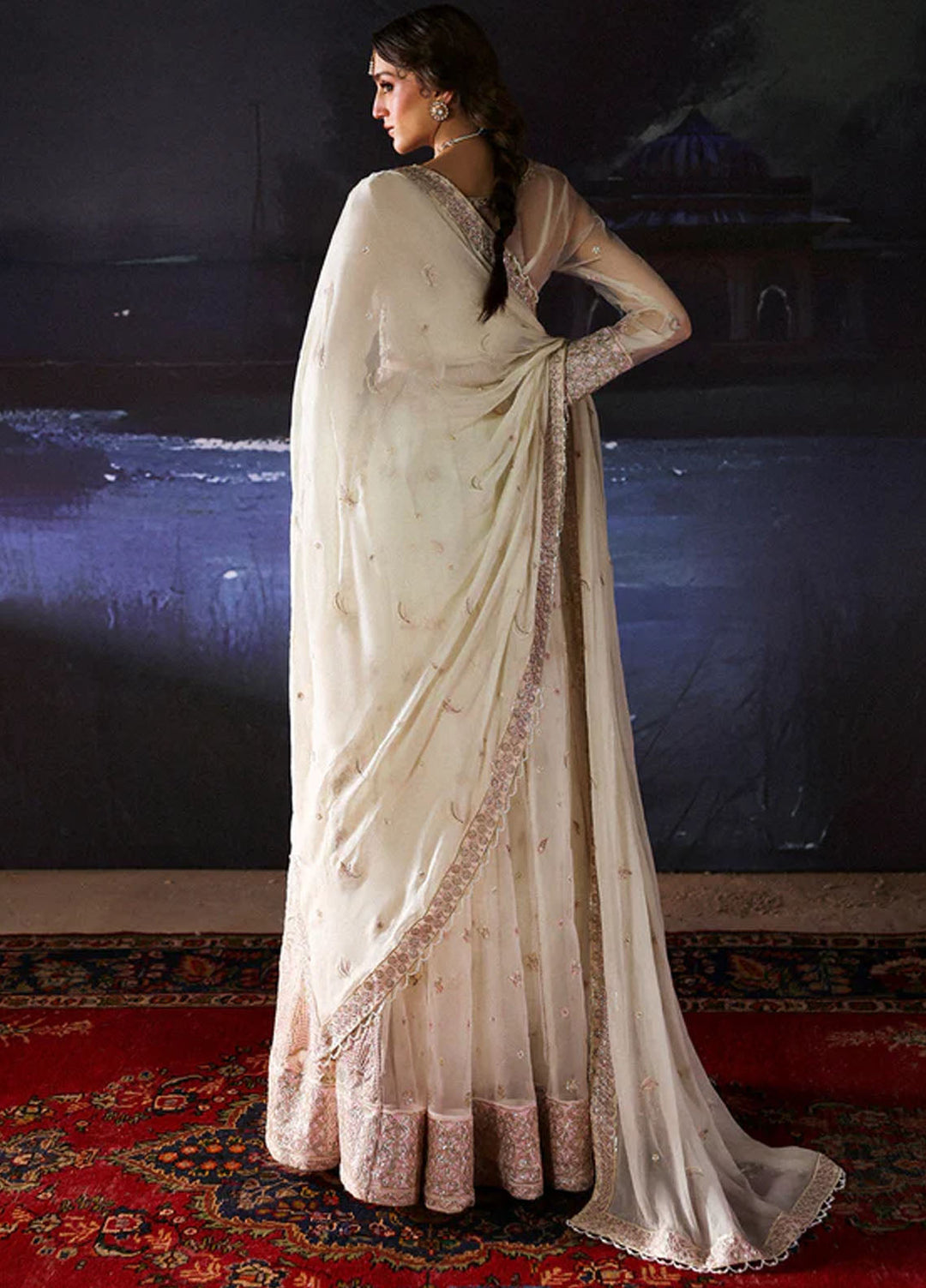 Mahnur Embroidered Organza Suits Unstitched 3 Piece D-06 Nureh - Formals Collection