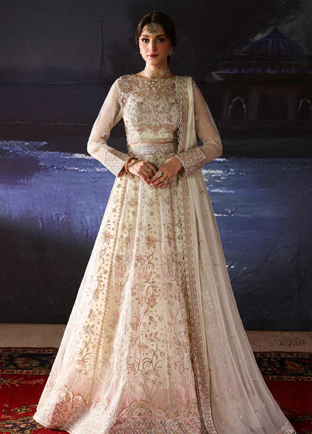 Mahnur Embroidered Organza Suits Unstitched 3 Piece D-06 Nureh - Formals Collection