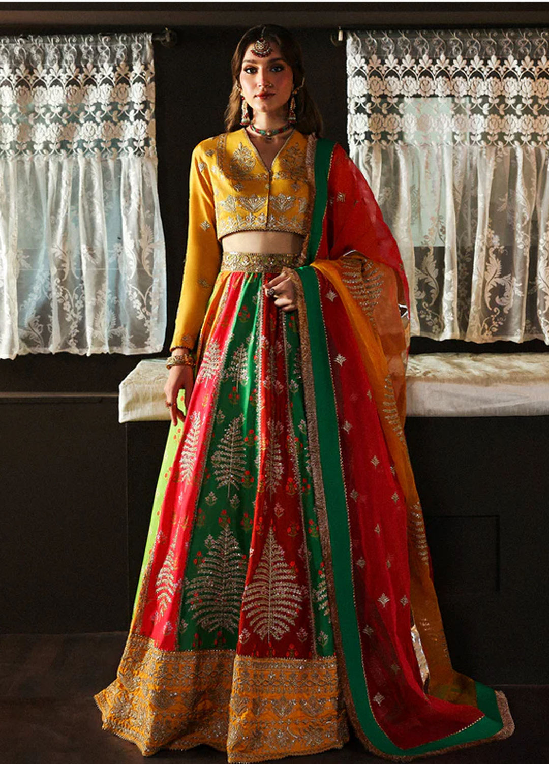 Mahnur Embroidered Organza Suits Unstitched 3 Piece D-07 Nazgul - Formals Collection