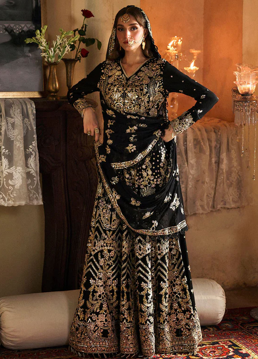 Mahnur Embroidered Organza Suits Unstitched 3 Piece D-08 Zinia - Formals Collection
