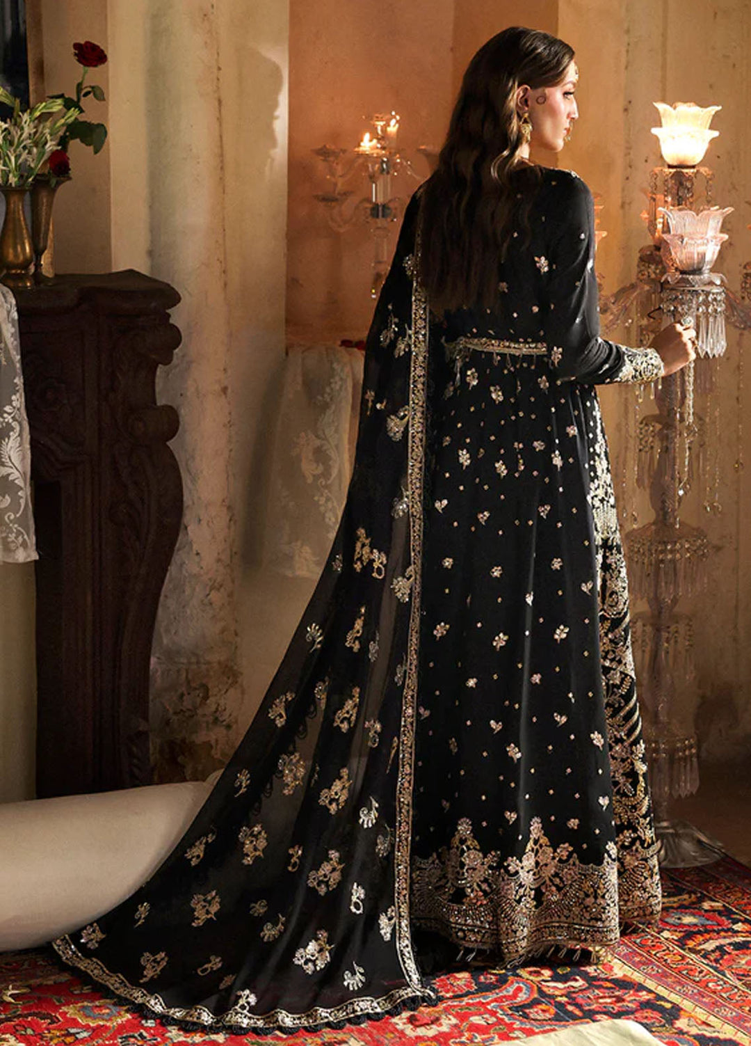 Mahnur Embroidered Organza Suits Unstitched 3 Piece D-08 Zinia - Formals Collection