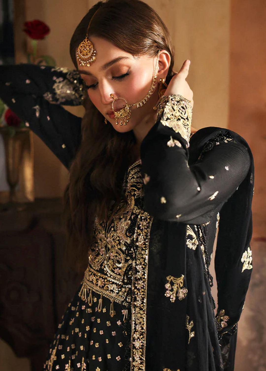 Mahnur Embroidered Organza Suits Unstitched 3 Piece D-08 Zinia - Formals Collection