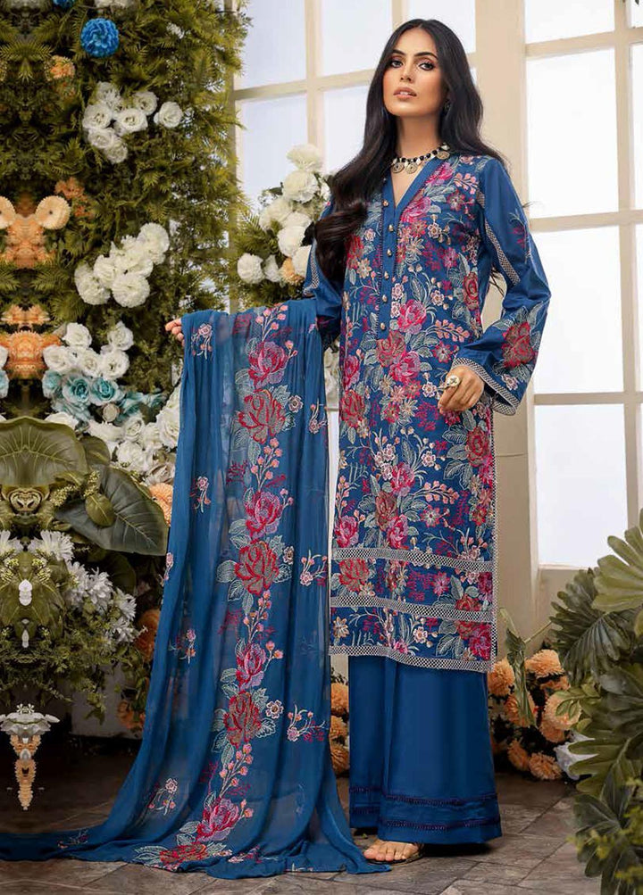 Breeze By Mahnur Embroidered Lawn Suits Unstitched 3 Piece MN22LB ML-03 - Luxury Collection