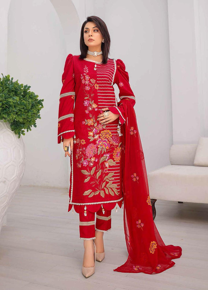 Mahnur Embroidered Linen Suits Unstitched 3 Piece MN22LN ML-01 - Winter Collection
