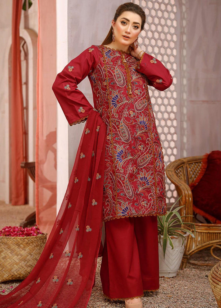 Mahnur Embroidered Lawn Suits Unstitched 3 Piece MN22EB 10 - Luxury Collection
