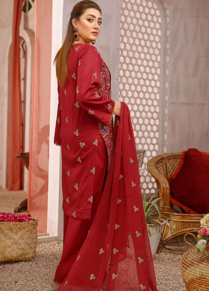 Mahnur Embroidered Lawn Suits Unstitched 3 Piece MN22EB 10 - Luxury Collection