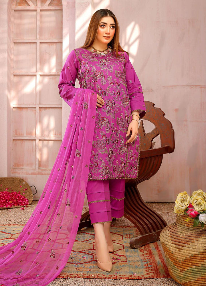 Mahnur Embroidered Lawn Suits Unstitched 3 Piece MN22EB 02 - Luxury Collection
