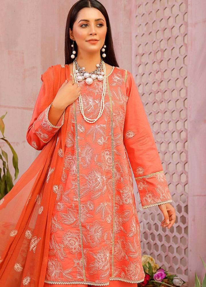 Mahnur Embroidered Lawn Suits Unstitched 3 Piece MN22EB 03 - Luxury Collection