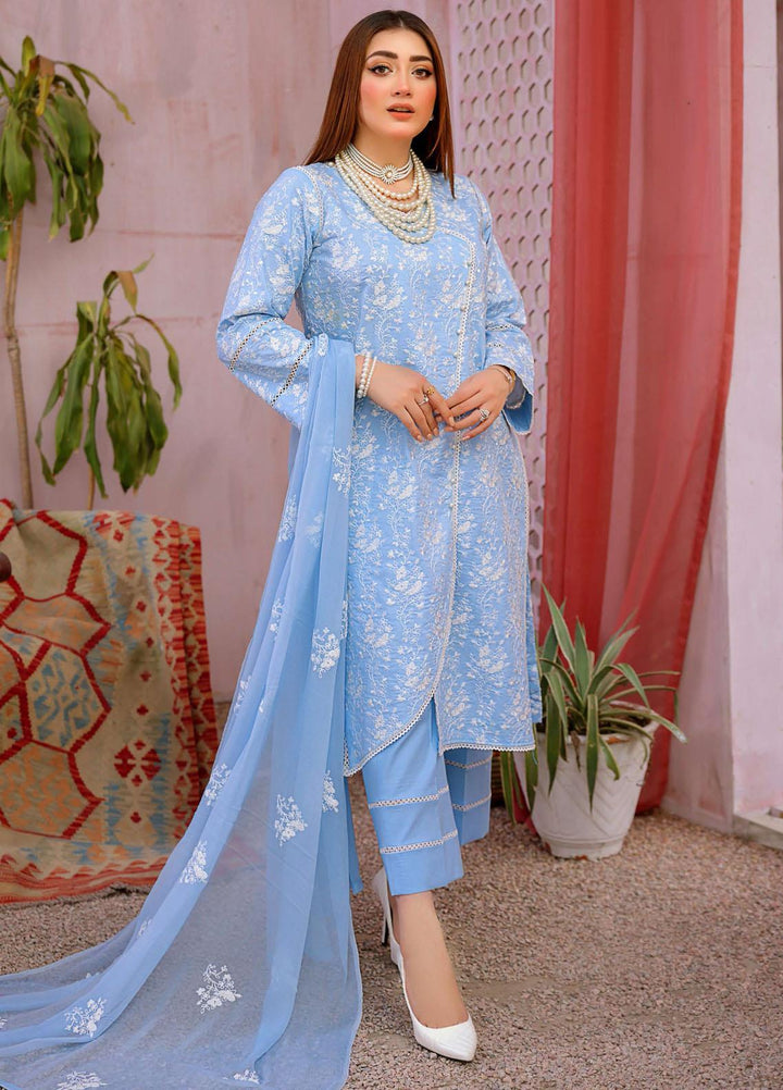 Mahnur Embroidered Lawn Suits Unstitched 3 Piece MN22EB 04 - Luxury Collection