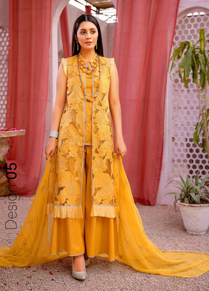 Mahnur Embroidered Lawn Suits Unstitched 3 Piece MN22EB 05 - Luxury Collection