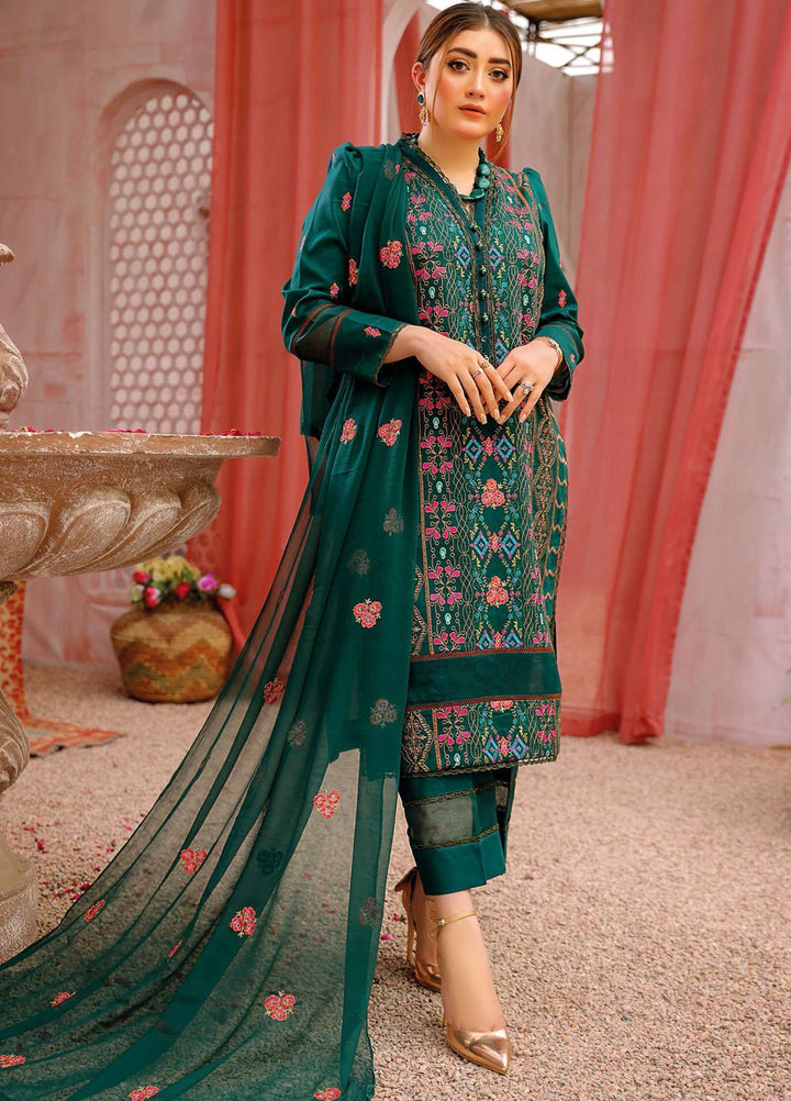 Mahnur Embroidered Lawn Suits Unstitched 3 Piece MN22EB 06 - Luxury Collection