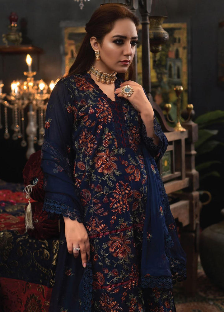 Mahnur Embroidered Lawn Suits Unstitched 3 Piece MN23L D-02 - Luxury Summer Collection