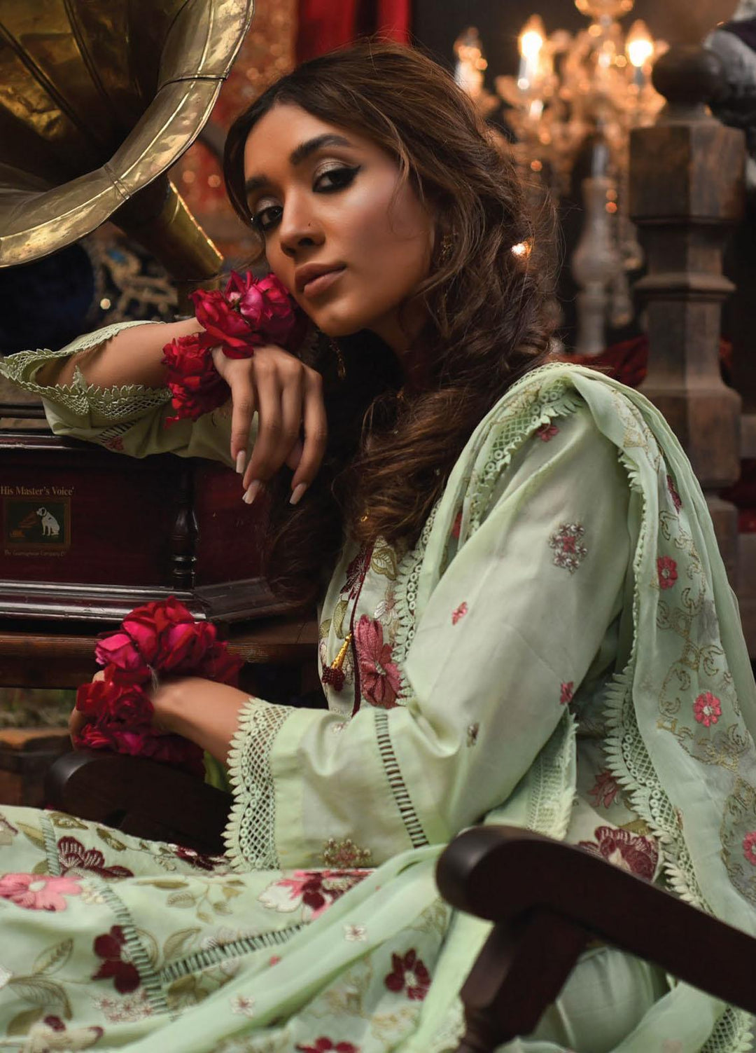 Mahnur Embroidered Lawn Suits Unstitched 3 Piece MN23L D-07 - Luxury Summer Collection