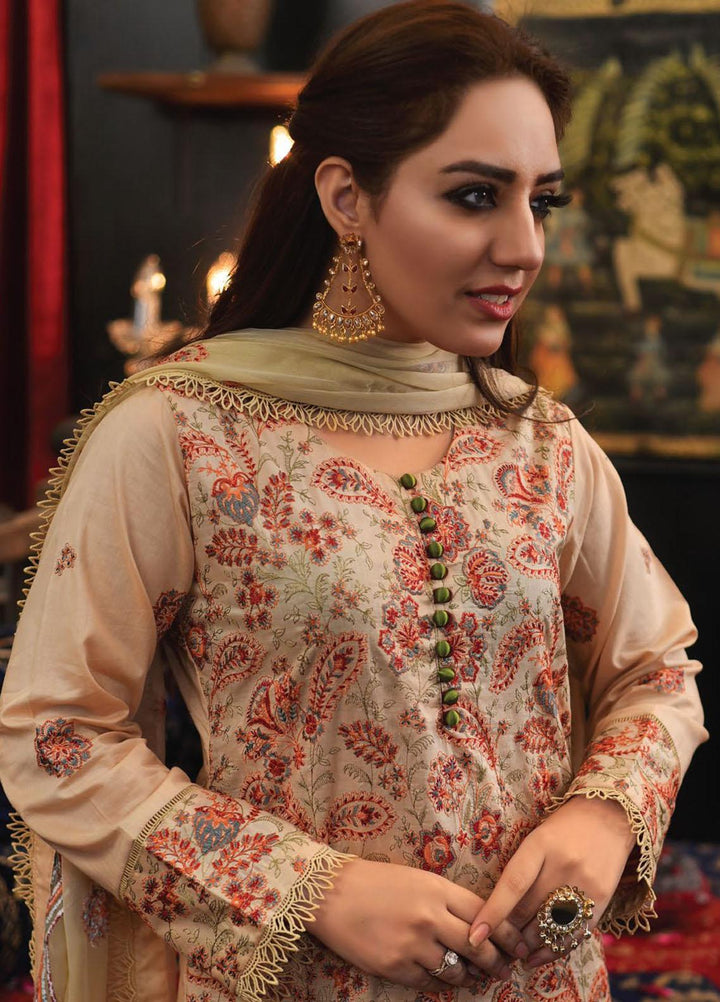 Mahnur Embroidered Lawn Suits Unstitched 3 Piece MN23L D-10 - Luxury Summer Collection