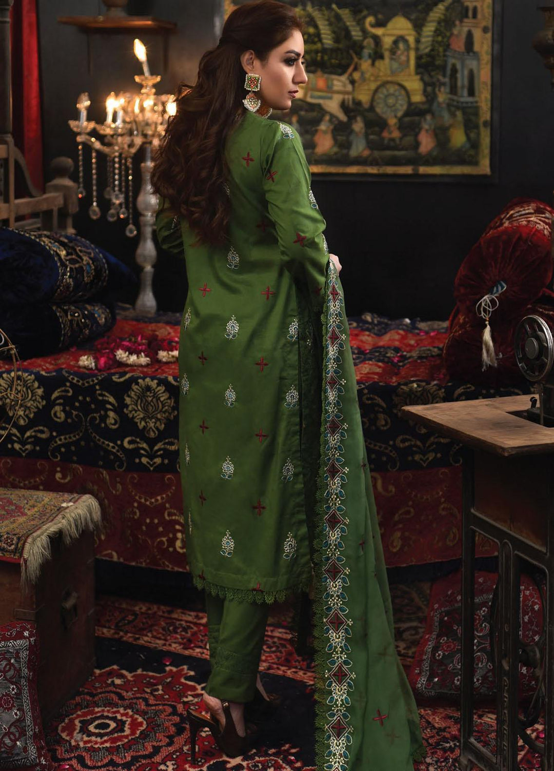 Mahnur Embroidered Lawn Suits Unstitched 3 Piece MN23L D-12 - Luxury Summer Collection