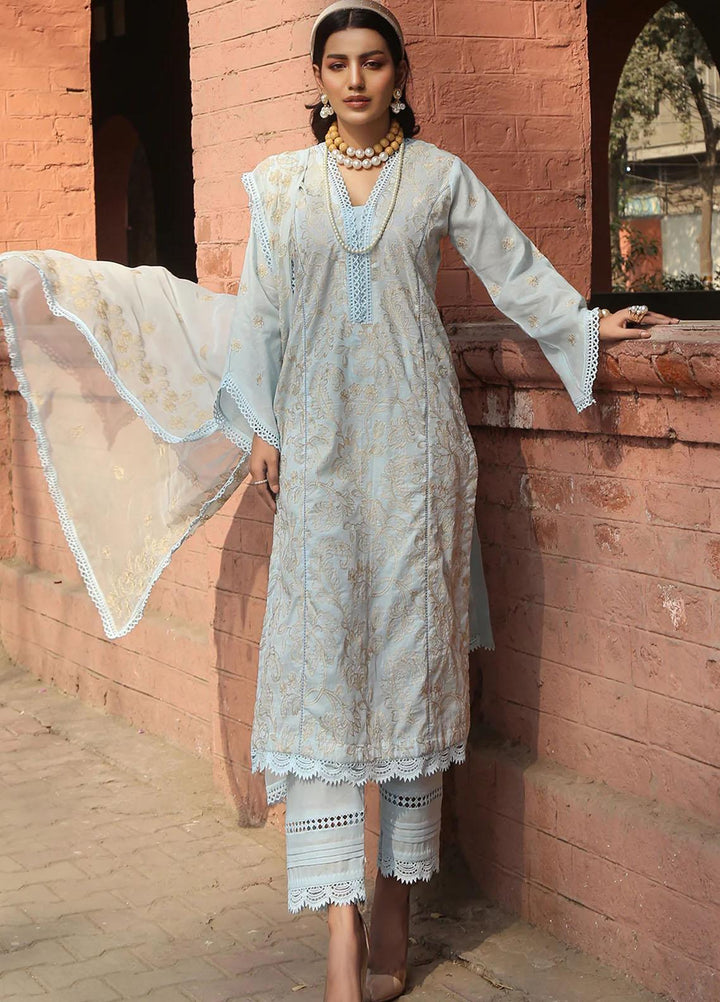 Mahnur Embroidered Lawn Suits Unstitched 3 Piece MN23L-V2 D-06 - Summer Collection