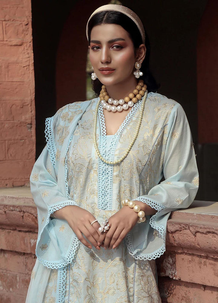 Mahnur Embroidered Lawn Suits Unstitched 3 Piece MN23L-V2 D-06 - Summer Collection