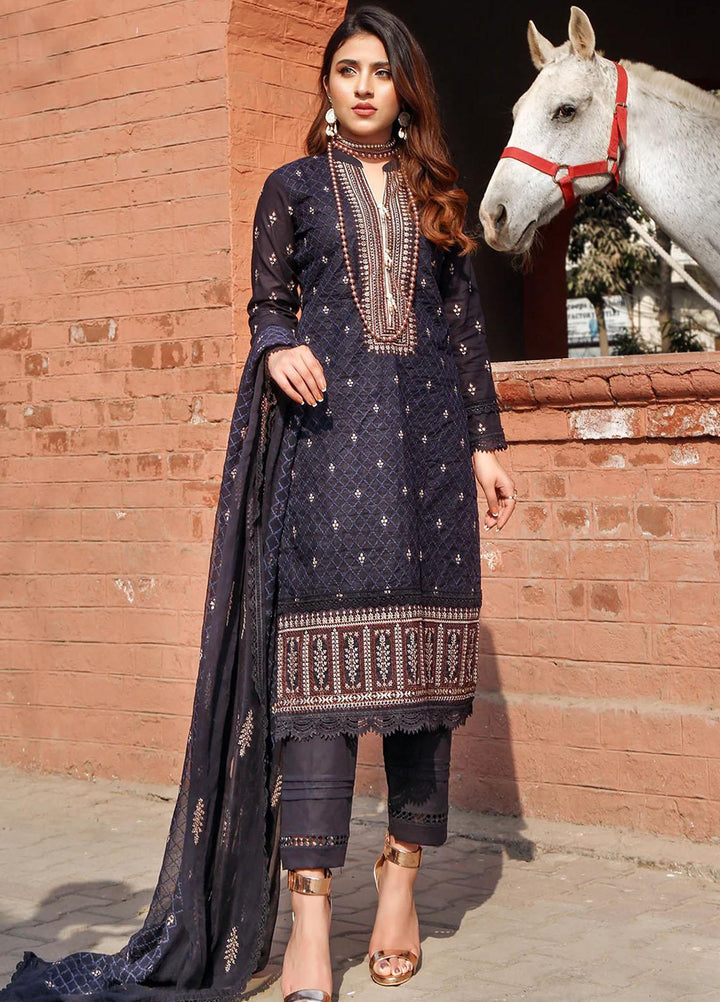 Mahnur Embroidered Lawn Suits Unstitched 3 Piece MN23L-V2 D-07 - Summer Collection