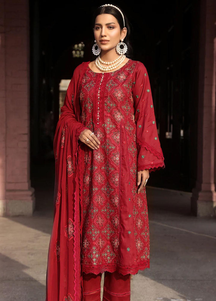 Mahnur Embroidered Lawn Suits Unstitched 3 Piece MN23L-V2 D-09 - Summer Collection