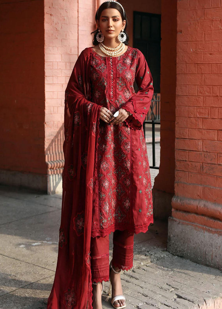 Mahnur Embroidered Lawn Suits Unstitched 3 Piece MN23L-V2 D-09 - Summer Collection