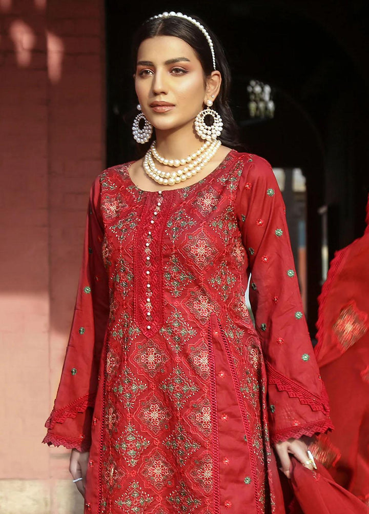 Mahnur Embroidered Lawn Suits Unstitched 3 Piece MN23L-V2 D-09 - Summer Collection