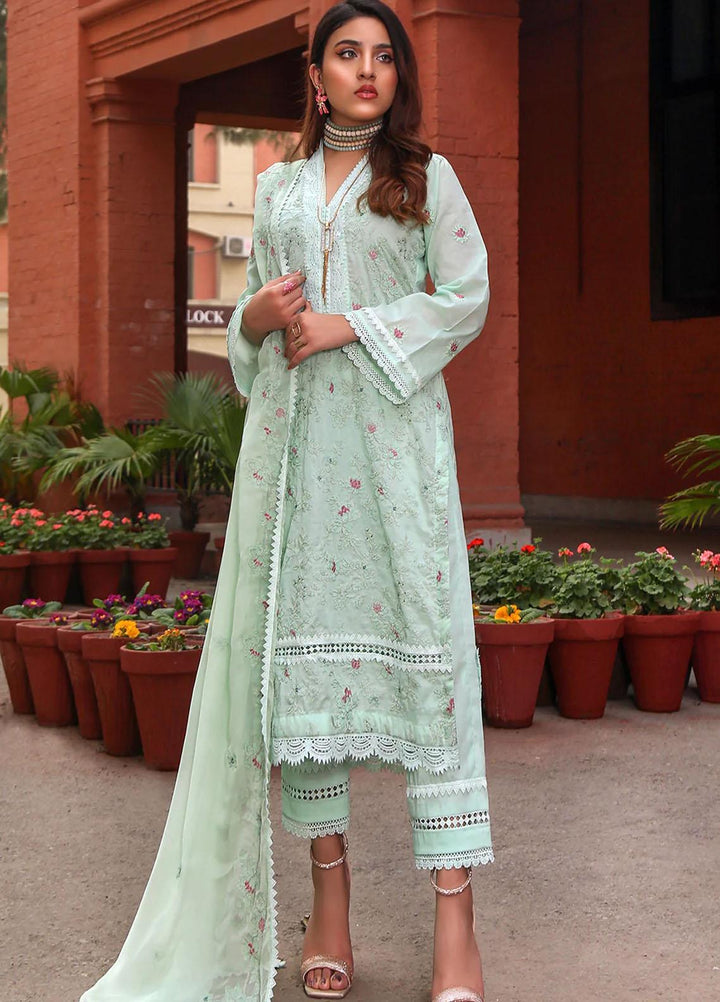 Mahnur Embroidered Lawn Suits Unstitched 3 Piece MN23L-V2 D-10 - Summer Collection
