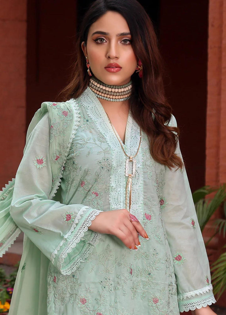 Mahnur Embroidered Lawn Suits Unstitched 3 Piece MN23L-V2 D-10 - Summer Collection