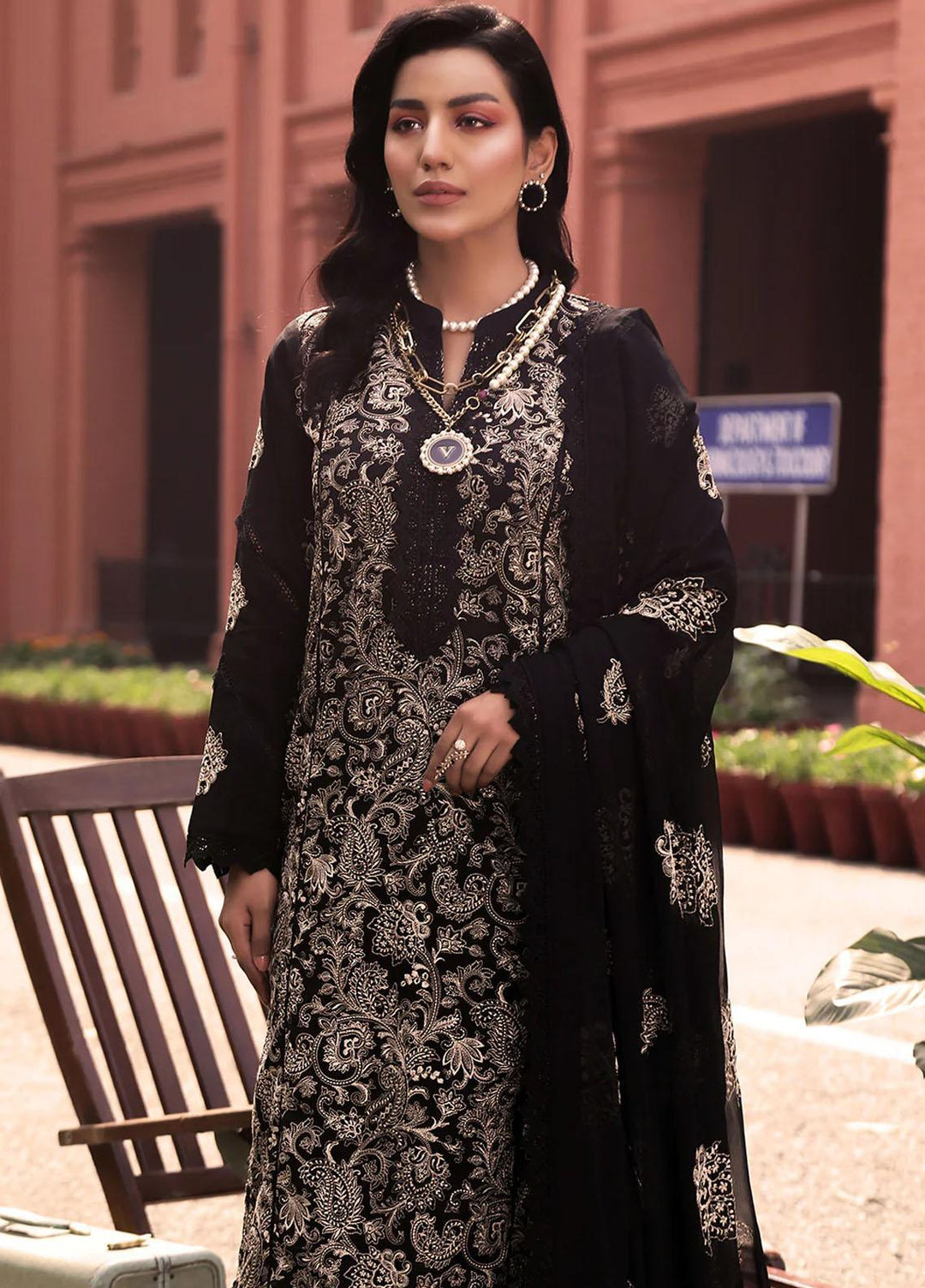 Mahnur Embroidered Lawn Suits Unstitched 3 Piece MN23L-V2 D-11 - Summer Collection