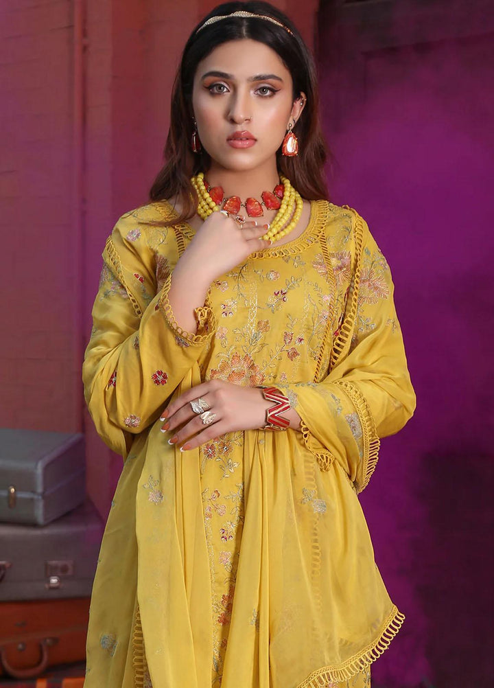 Mahnur Embroidered Lawn Suits Unstitched 3 Piece MN23L-V2 D-12 - Summer Collection