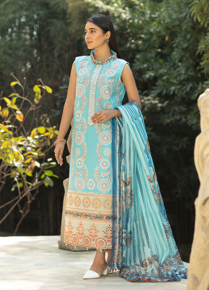 Mahroosh by Parishay Embroidered Lawn Suits Unstitched 3 Piece PRS22MH Meerub B - Summer Collection