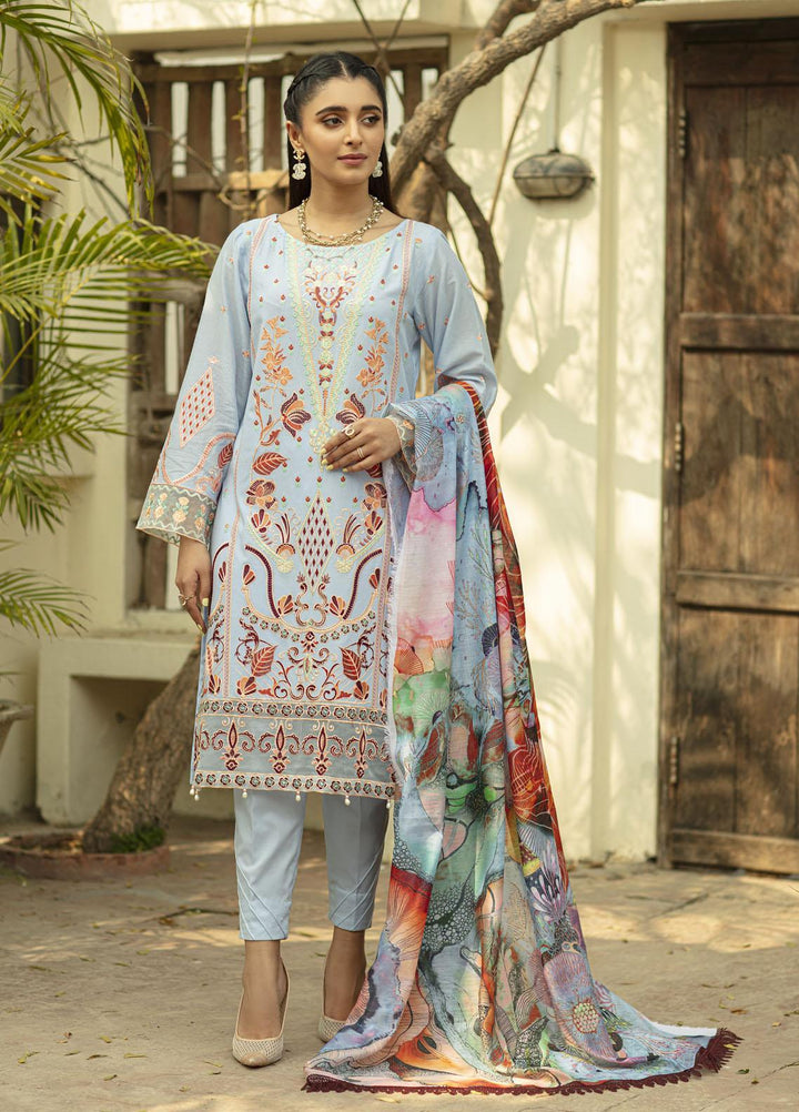 Mahroosh by Parishay Embroidered Lawn Suits Unstitched 3 Piece PRS22MH Qanaat A - Summer Collection