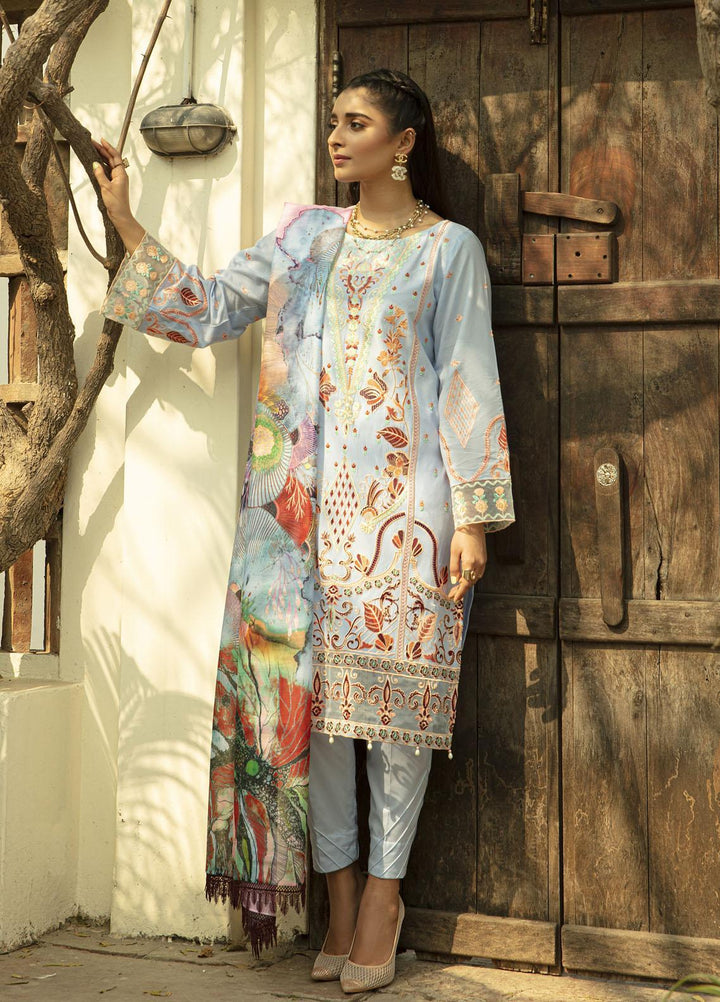 Mahroosh by Parishay Embroidered Lawn Suits Unstitched 3 Piece PRS22MH Qanaat A - Summer Collection